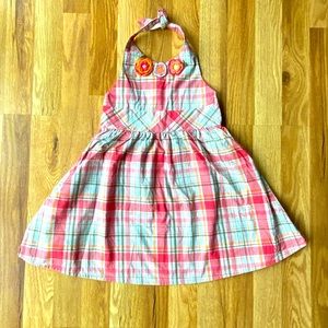 Gymboree Tropical Garden Halter Dress Size 4/4T Plaid